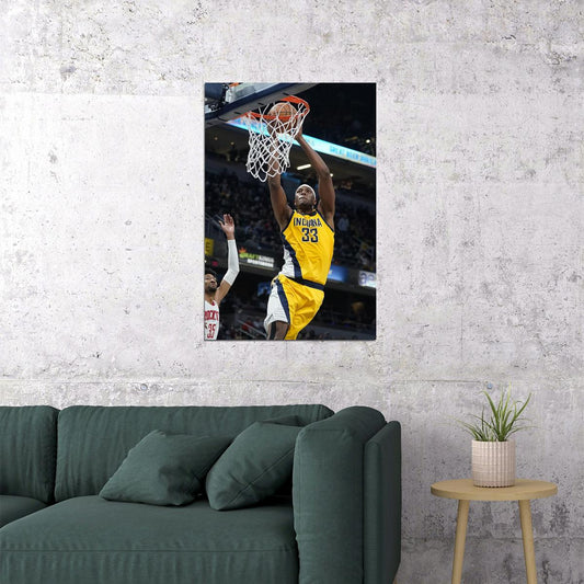 Myles Turner In Match İndiana Pacers Team Poster Wall Art Print Home Wall Decor - xonomax