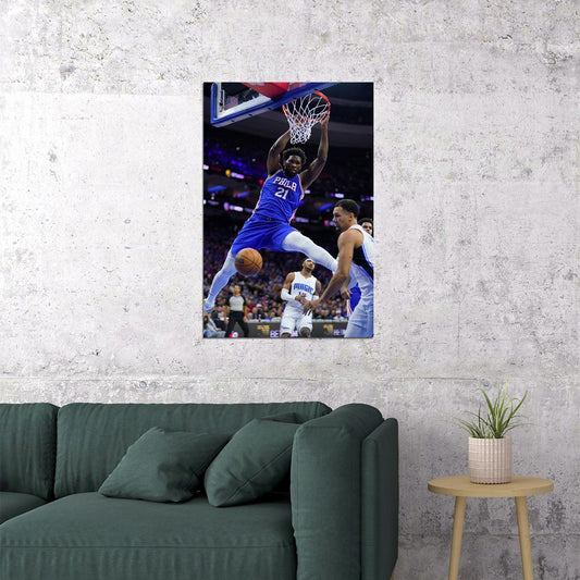 Philadelphia Team Basketball Joel Embiid Athlete Sports Poster Wall Art Print Home Wall Decor - xonomax