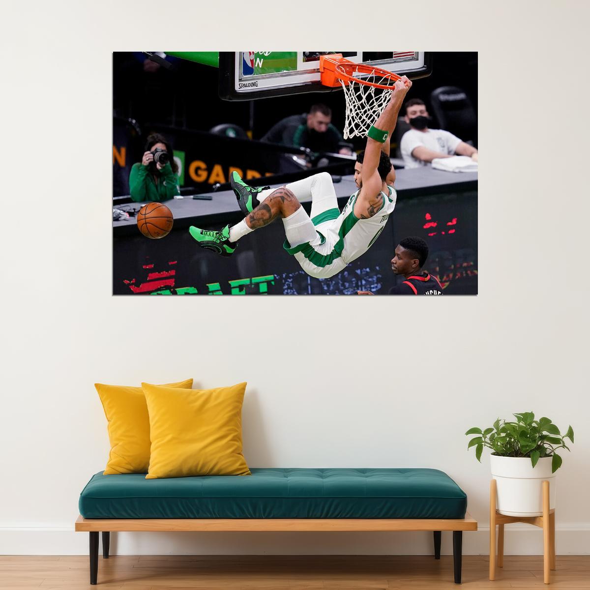 Jayson Tatum American Basketball Boston Celtics Team Poster Wall Art Print Home Wall Decor