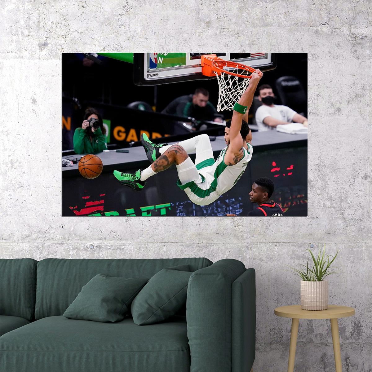 Jayson Tatum American Basketball Boston Celtics Team Poster Wall Art Print Home Wall Decor