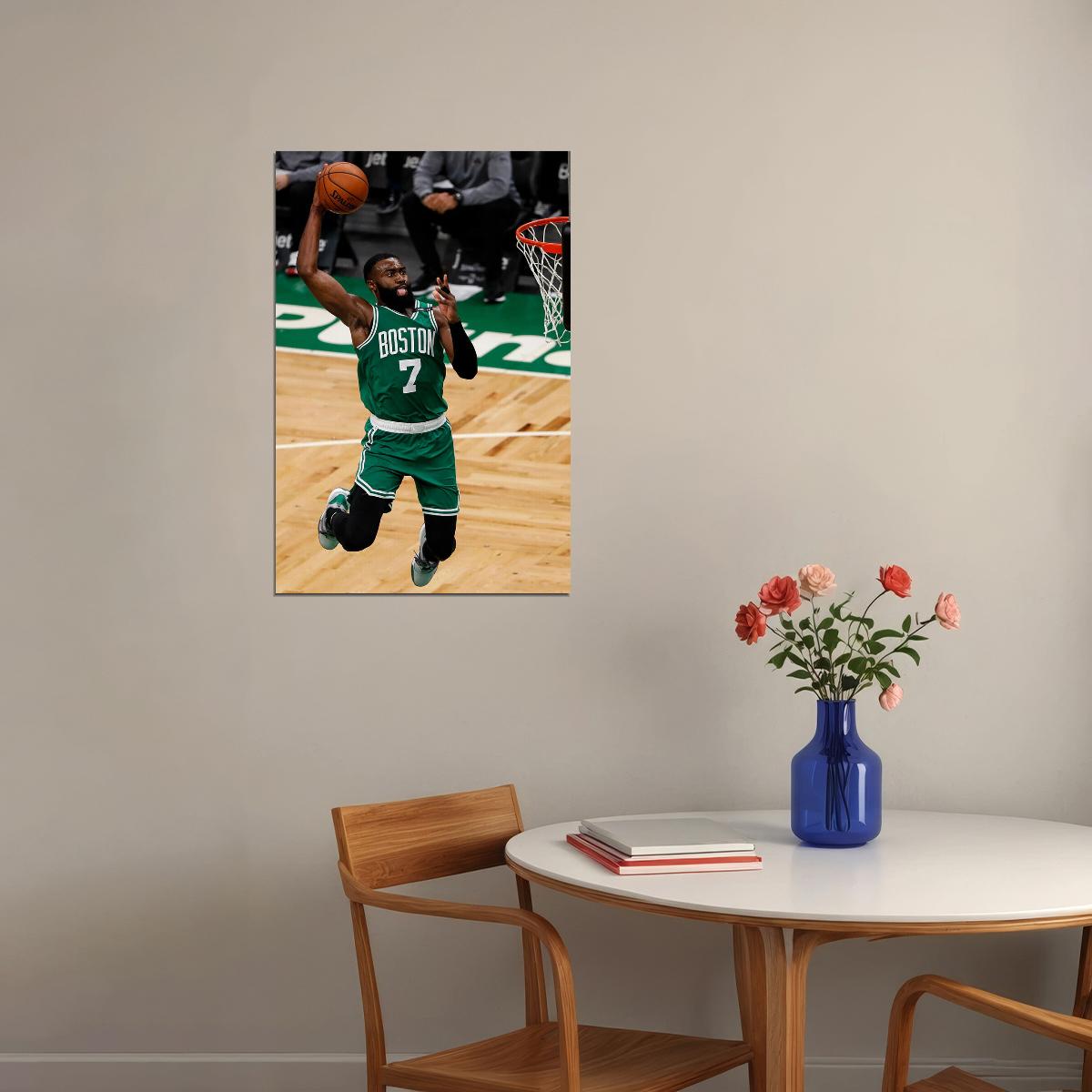 Basketball Jaylen Brown Boston Celtics Green Jersey Team Poster Wall Art Print Home Wall Decor - xonomax