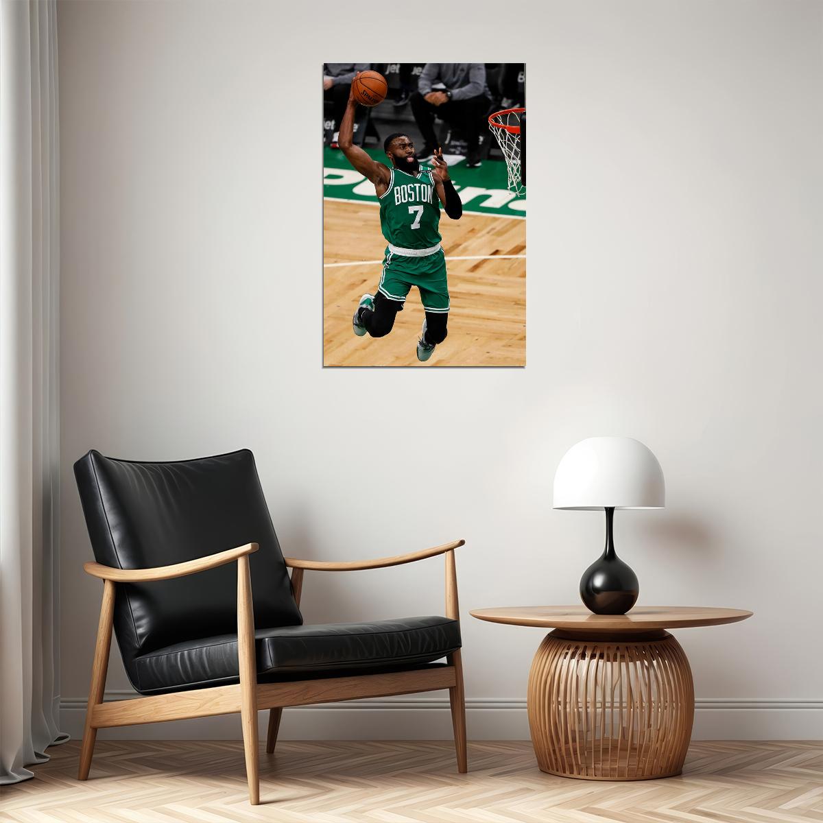 Basketball Jaylen Brown Boston Celtics Green Jersey Team Poster Wall Art Print Home Wall Decor - xonomax