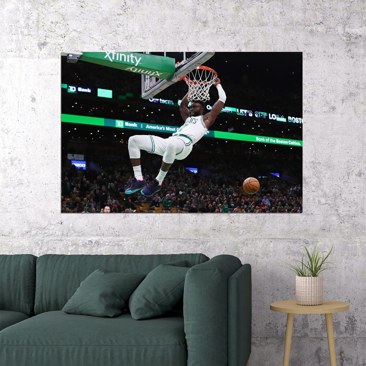 Jaylen Brown American Basketball Boston Celtics Team Poster Wall Art Print Home Wall Decor