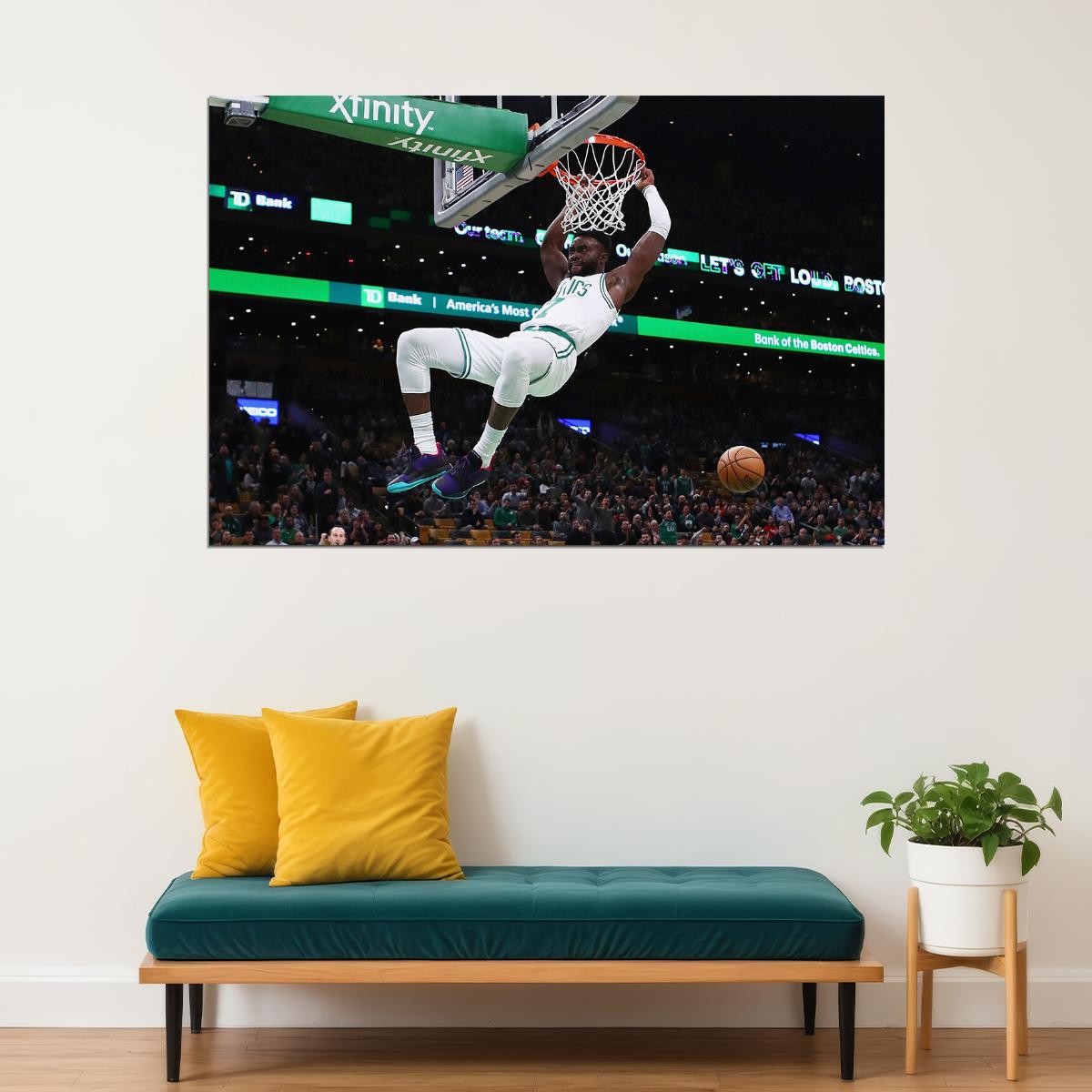 Jaylen Brown American Basketball Boston Celtics Team Poster Wall Art Print Home Wall Decor