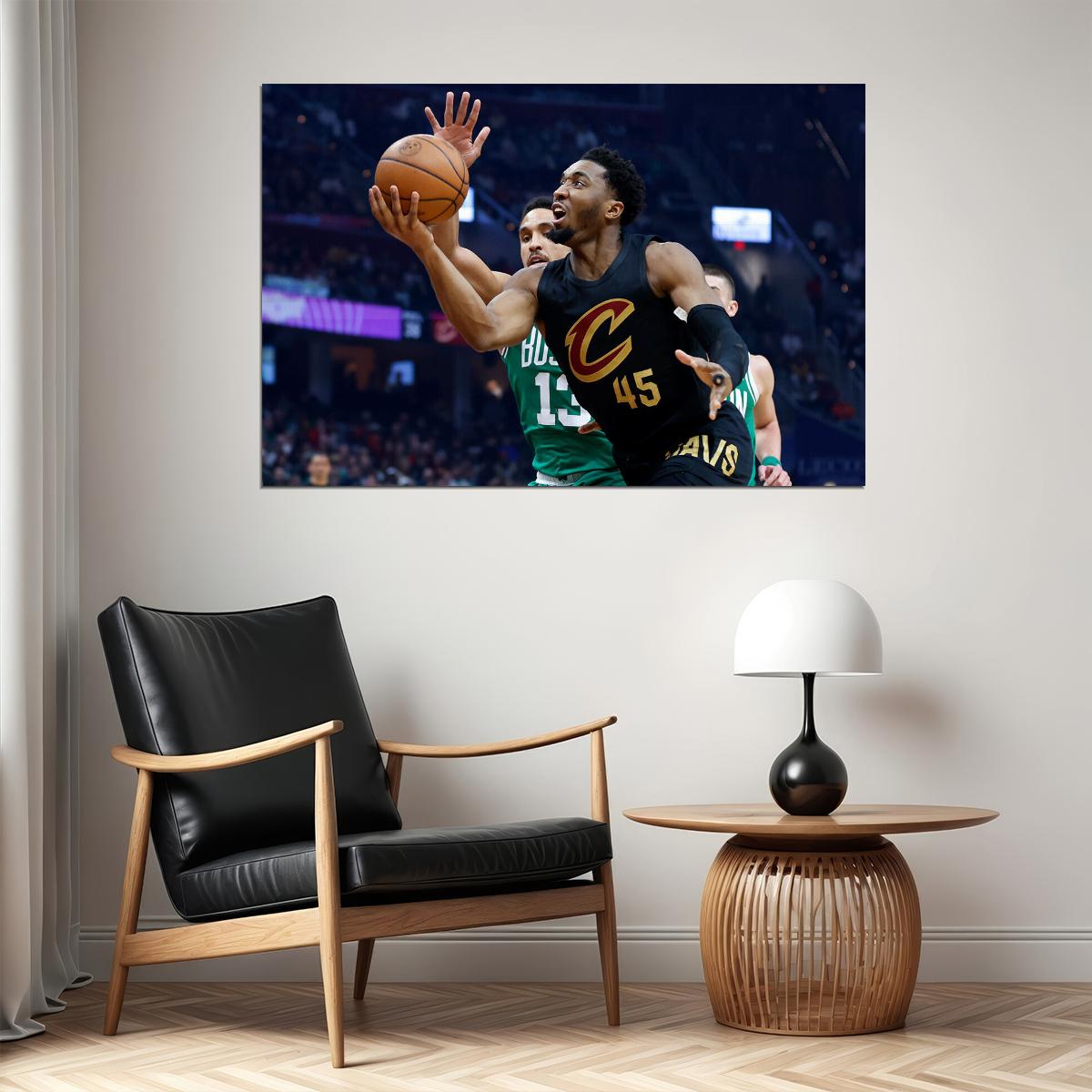 Donovan Mitchell 43 Cleveland Cavaliers Basketball Match Poster Wall Art Print Home Wall Decor - xonomax