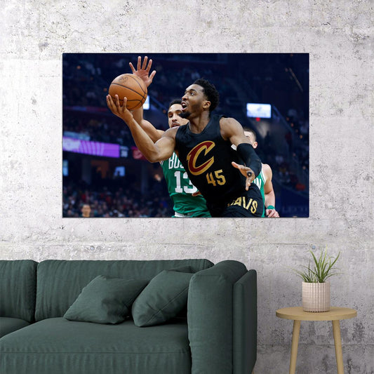 Donovan Mitchell 43 Cleveland Cavaliers Basketball Match Poster Wall Art Print Home Wall Decor - xonomax