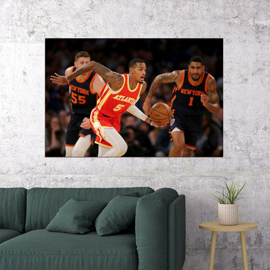 Athlete Dejounte Murray 5 Atlanta Hawks Team Sports Poster Wall Art Print Home Wall Decor - xonomax