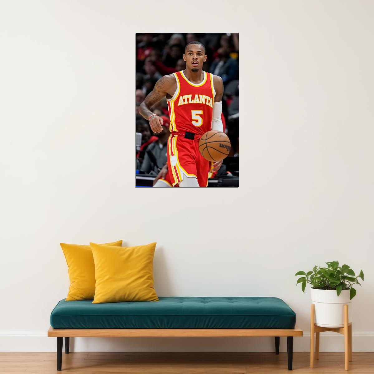 Dejounte Murray 5 Atlanta Hawks Team Sports Athlete Poster Wall Art Print Home Wall Decor - xonomax