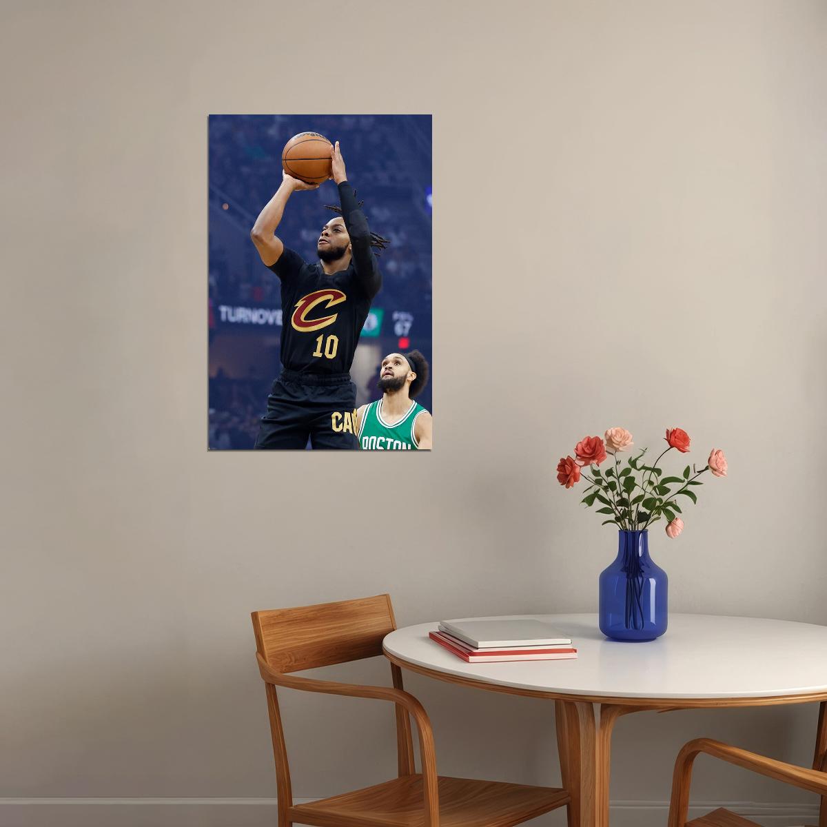 Darius Garland Throwing The Ball Cleveland Cavaliers Team Poster Wall Art Print Home Wall Decor - xonomax