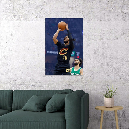 Darius Garland Throwing The Ball Cleveland Cavaliers Team Poster Wall Art Print Home Wall Decor - xonomax