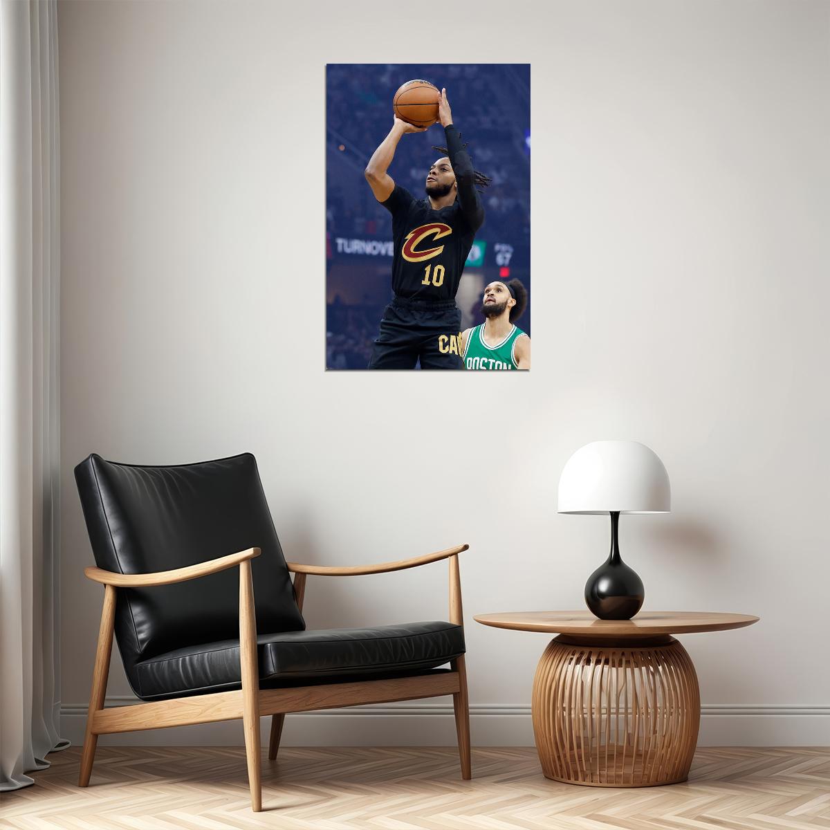 Darius Garland Throwing The Ball Cleveland Cavaliers Team Poster Wall Art Print Home Wall Decor - xonomax