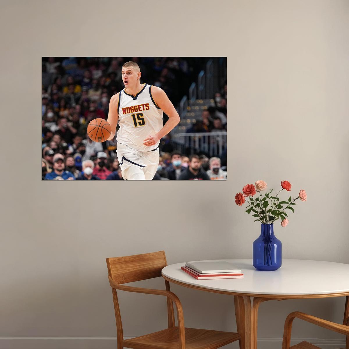 Nikola Jokic Athlete 15 Denver Nuggets Basketball Team Poster Wall Art Print Home Wall Decor - xonomax