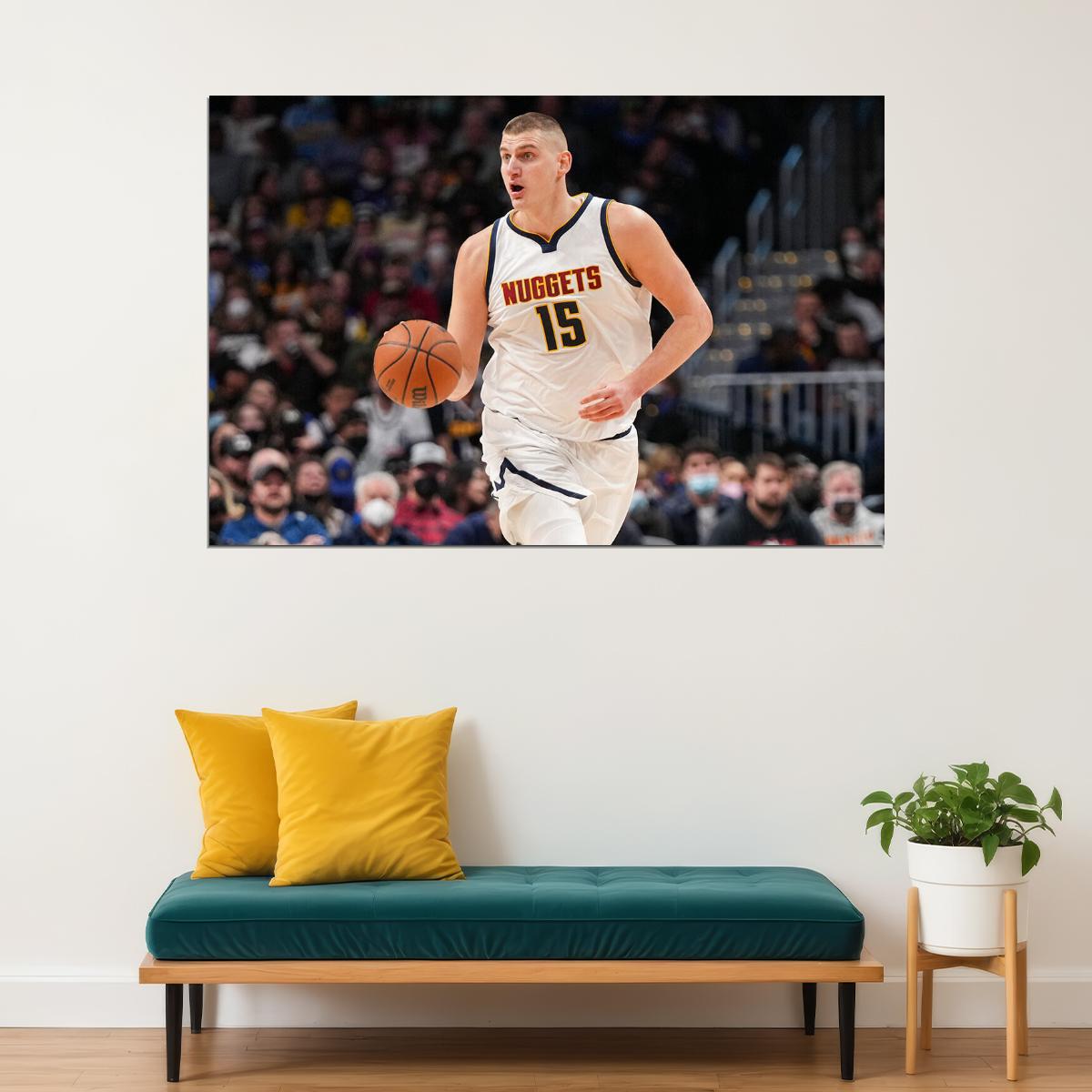 Nikola Jokic Athlete 15 Denver Nuggets Basketball Team Poster Wall Art Print Home Wall Decor - xonomax