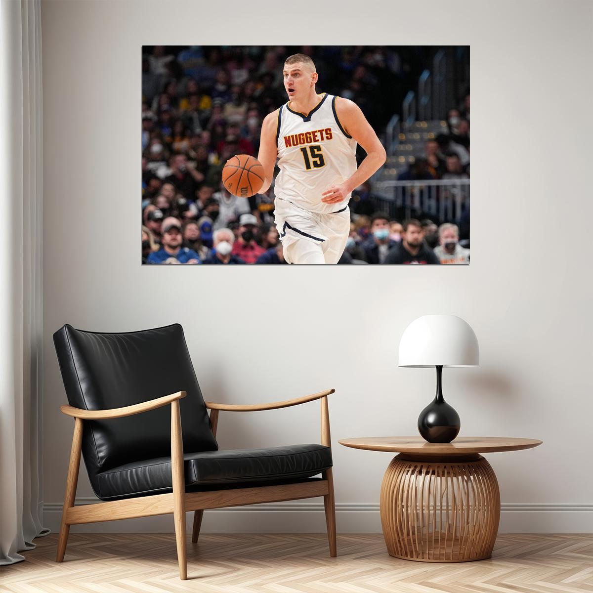 Nikola Jokic Athlete 15 Denver Nuggets Basketball Team Poster Wall Art Print Home Wall Decor - xonomax