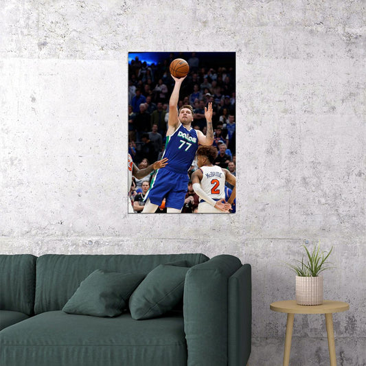 Luka Doncic 77 Basketball Dallas Mavericks Team Match Poster Wall Art Print Home Wall Decor - xonomax
