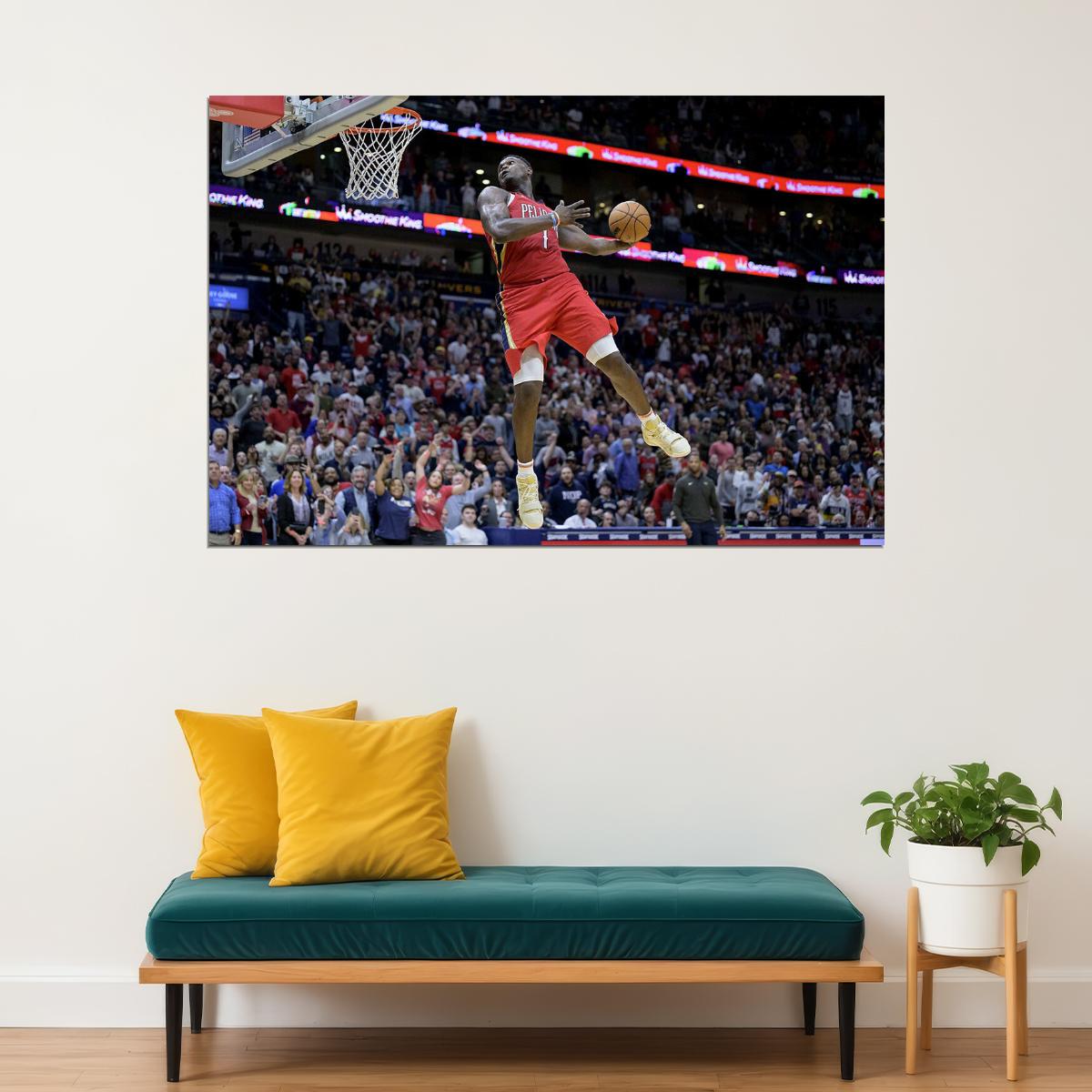 New Orleans Pelicans Team Zion Williamson Basketball Poster Wall Art Print Home Wall Decor - xonomax