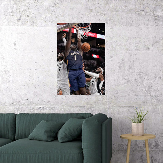 Zion Williamson Basketball New Orleans Pelicans Team Poster Wall Art Print Home Wall Decor - xonomax