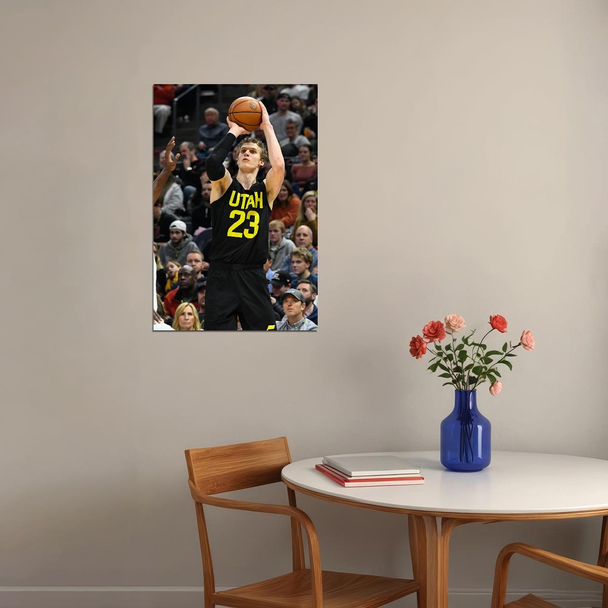 Utah Jazz Basketball Team Lauri Markkanen 23 Basketball Poster Wall Art Print Home Wall Decor - xonomax