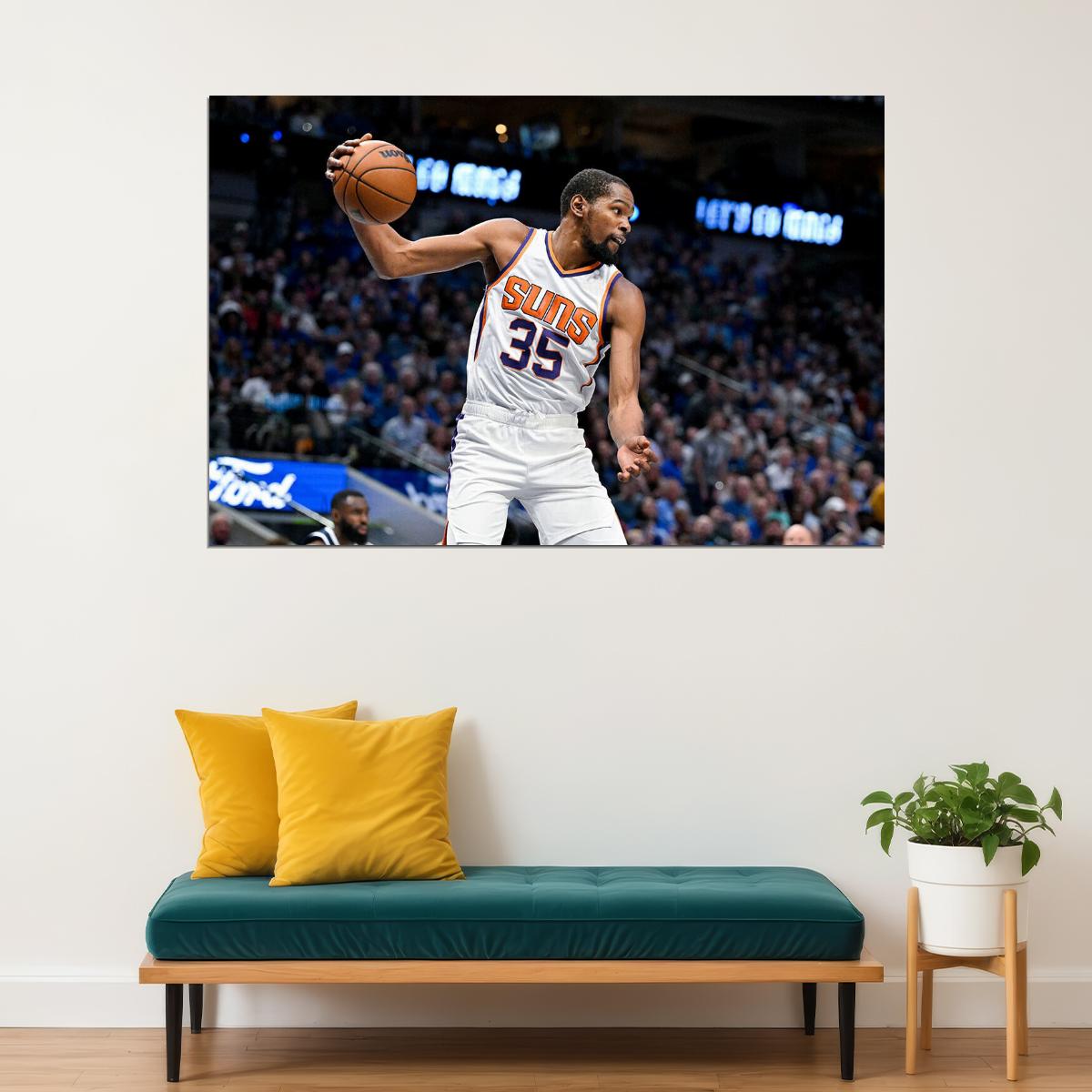 Phoenix Suns Basketball Team Kevin Durant Basketball Poster Wall Art Print Home Wall Decor - xonomax