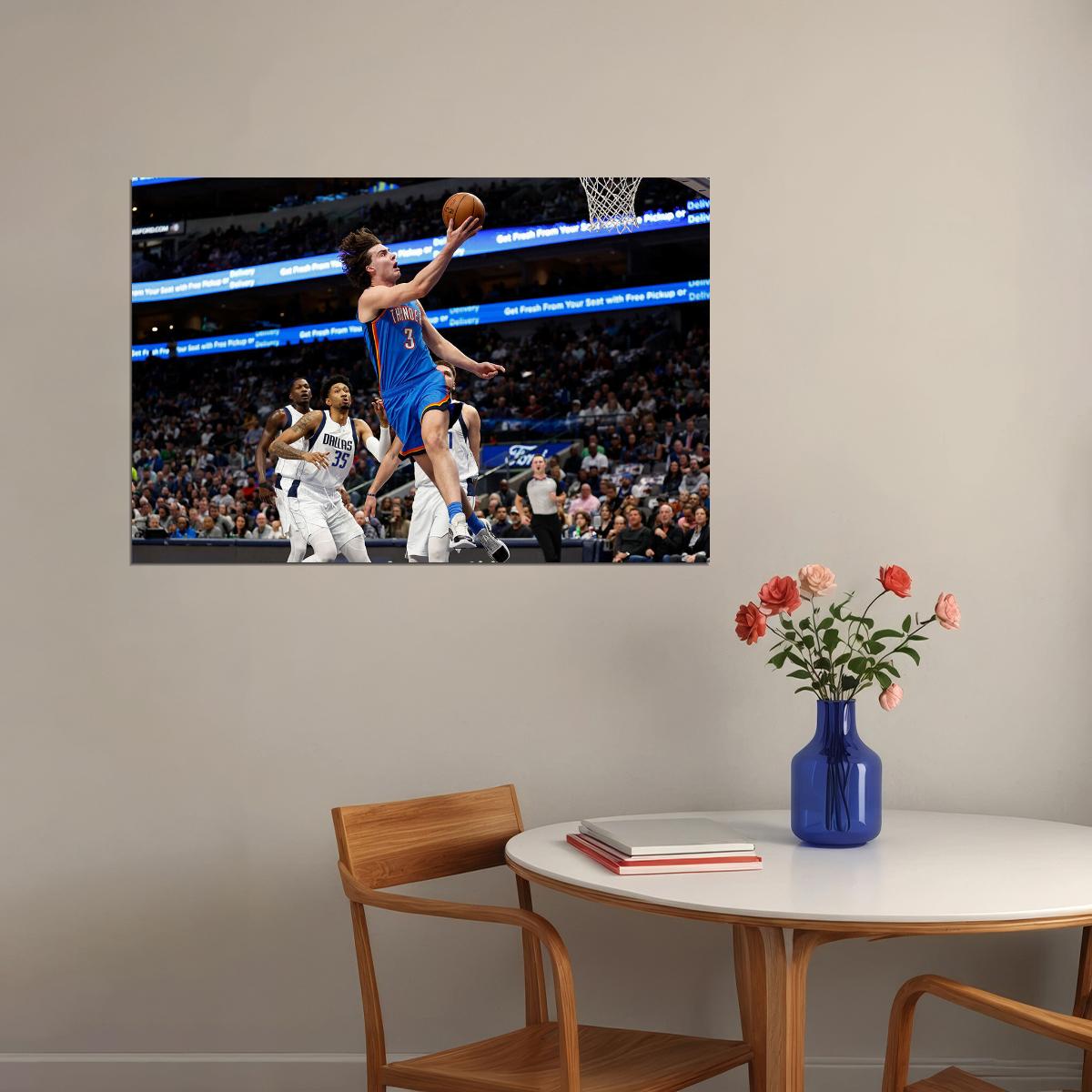 Josh Giddey 3 Basketball Oklahoma City Thunder Team Poster Wall Art Print Home Wall Decor