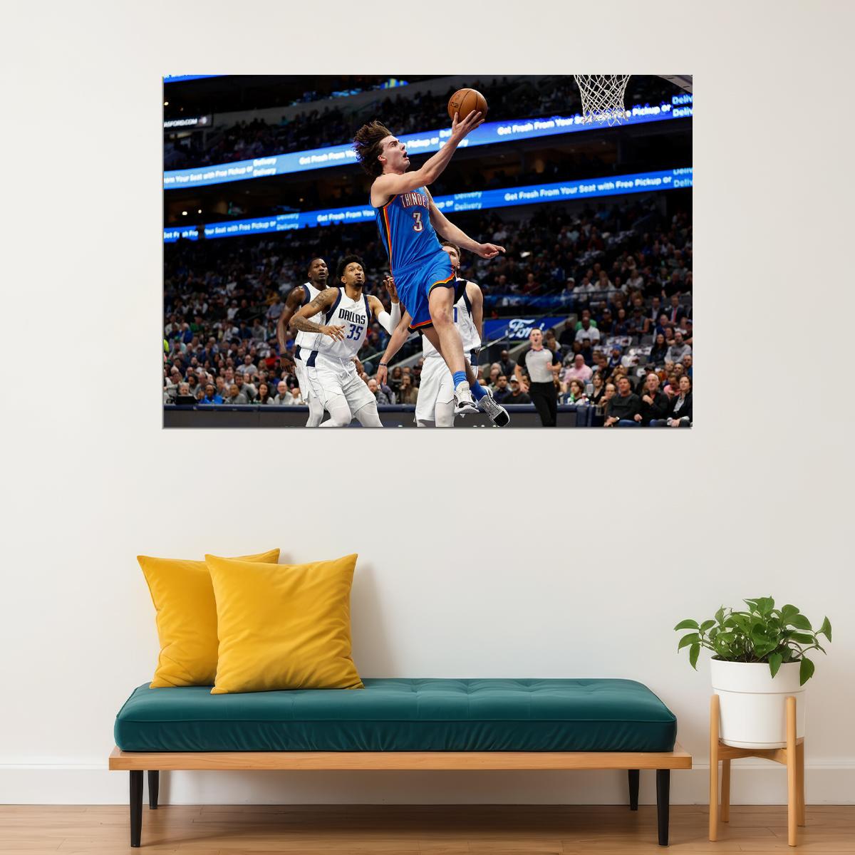 Josh Giddey 3 Basketball Oklahoma City Thunder Team Poster Wall Art Print Home Wall Decor