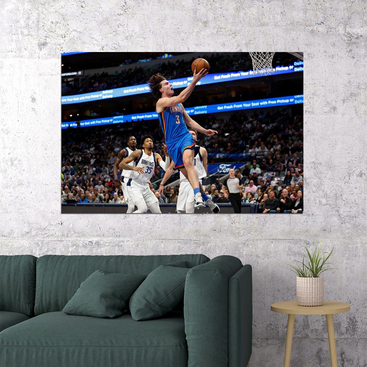 Josh Giddey 3 Basketball Oklahoma City Thunder Team Poster Wall Art Print Home Wall Decor