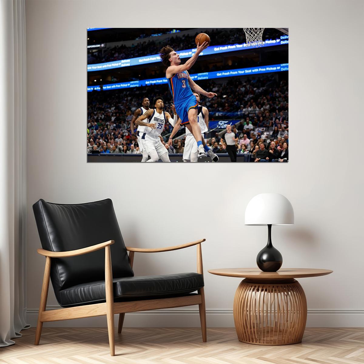Josh Giddey 3 Basketball Oklahoma City Thunder Team Poster Wall Art Print Home Wall Decor