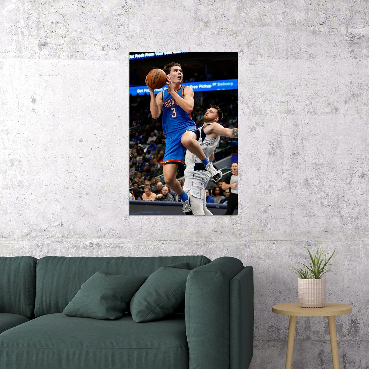 Josh Giddey Basketball Oklahoma City Thunder Team Poster Wall Art Print Home Wall Decor
