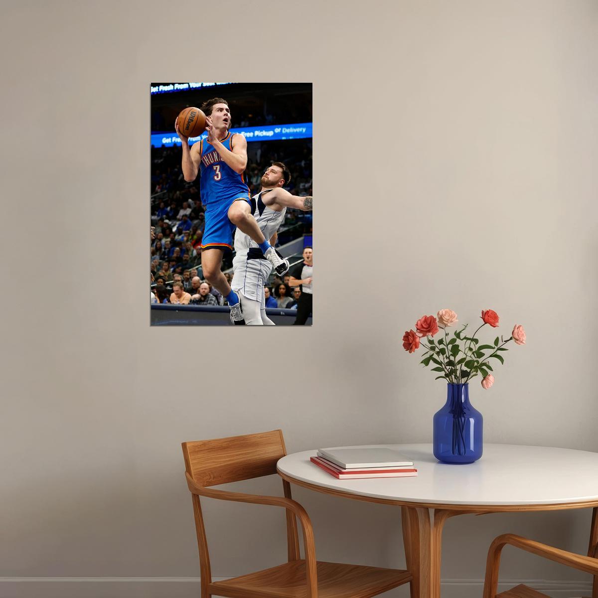 Josh Giddey Basketball Oklahoma City Thunder Team Poster Wall Art Print Home Wall Decor