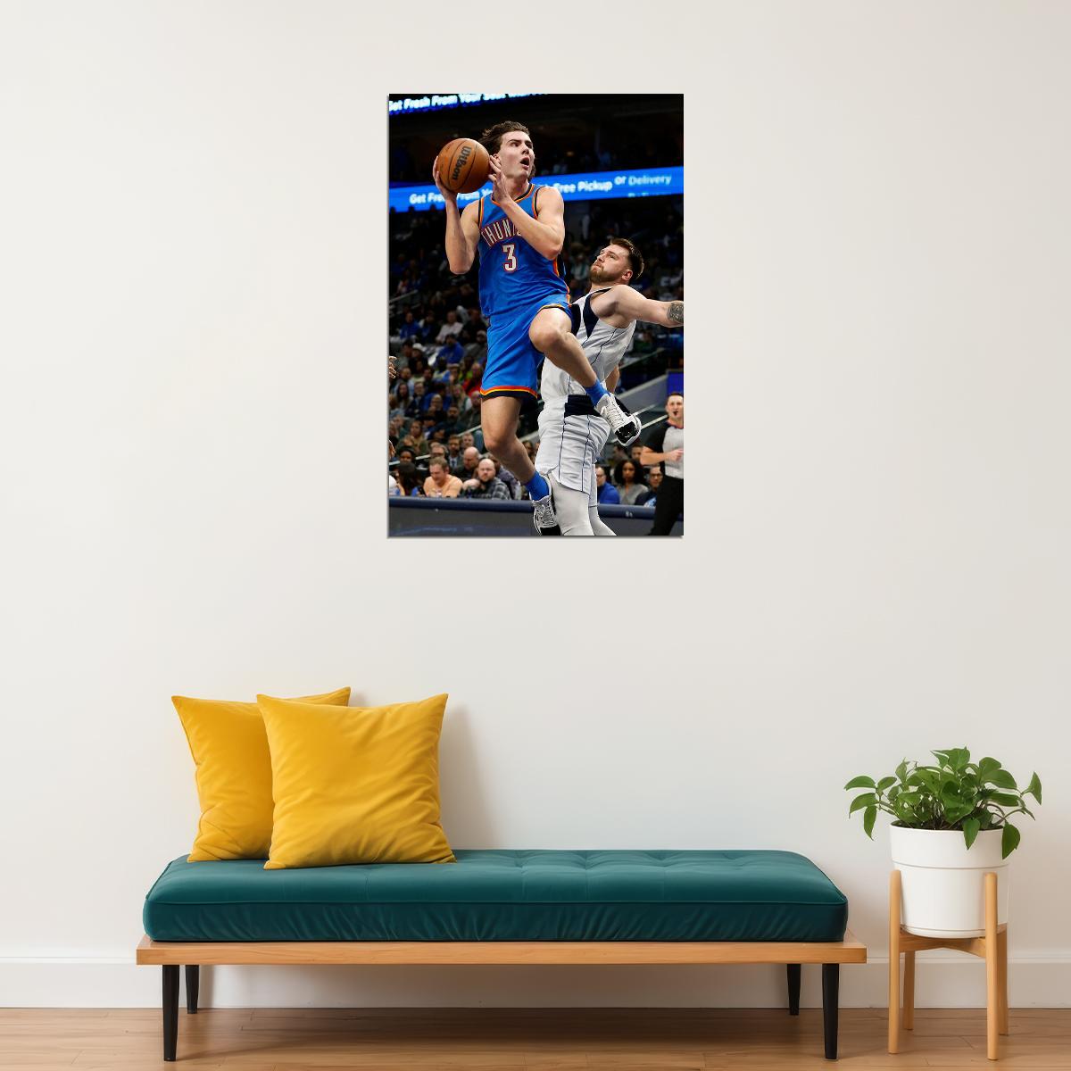 Josh Giddey Basketball Oklahoma City Thunder Team Poster Wall Art Print Home Wall Decor