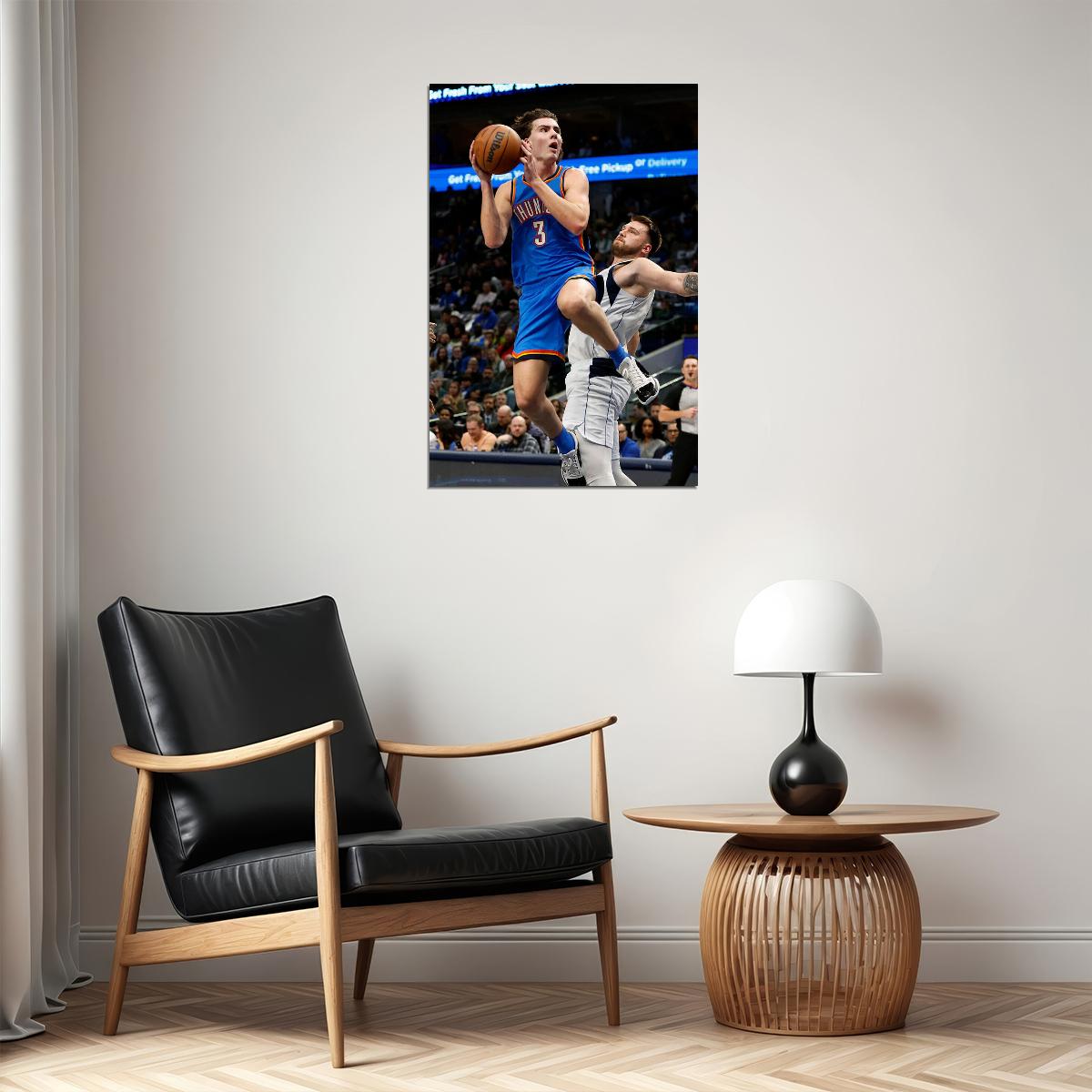 Josh Giddey Basketball Oklahoma City Thunder Team Poster Wall Art Print Home Wall Decor