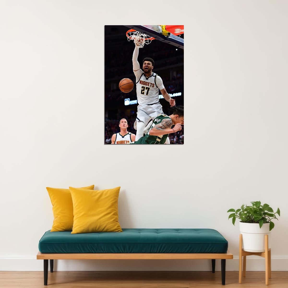Denver Nuggets Team Jamal Murray 27 Basketball Player Poster Wall Art Print Home Wall Decor - xonomax