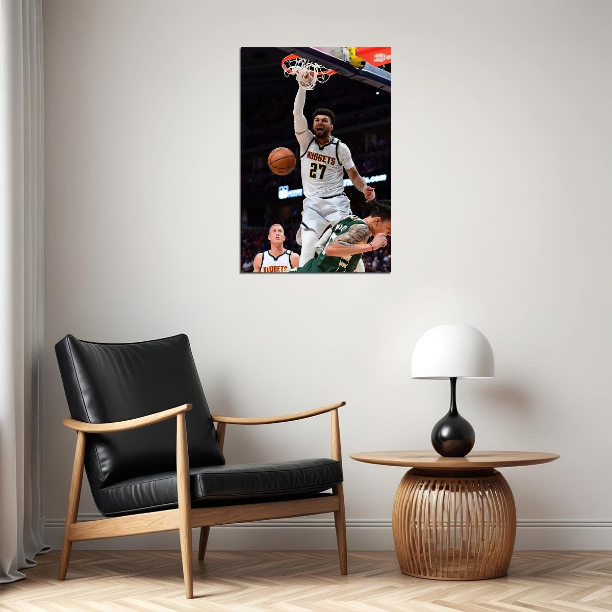 Denver Nuggets Team Jamal Murray 27 Basketball Player Poster Wall Art Print Home Wall Decor - xonomax