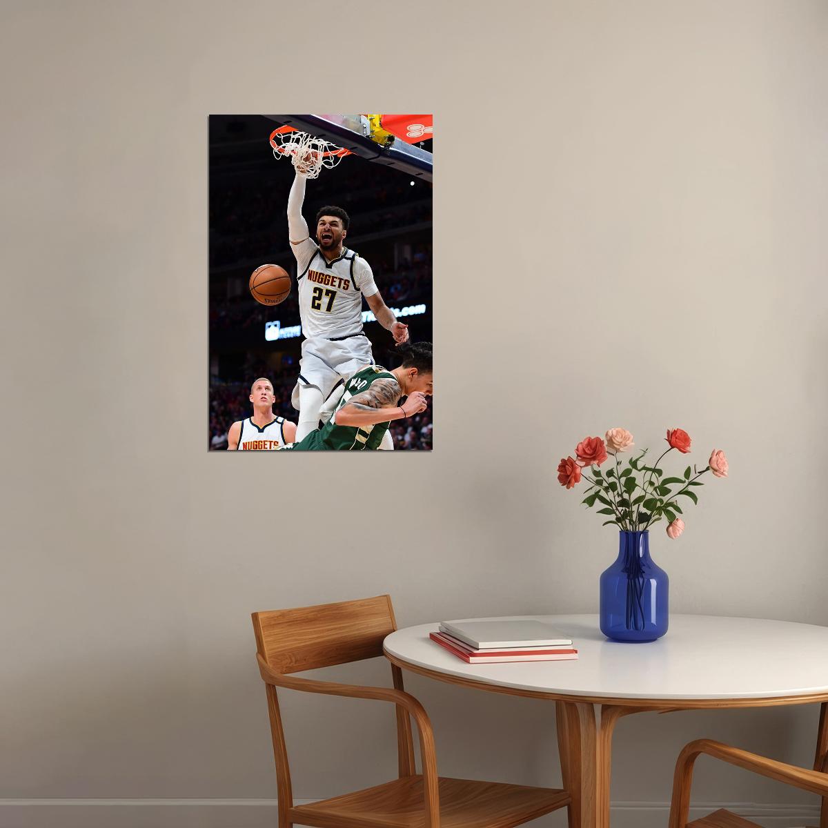 Denver Nuggets Team Jamal Murray 27 Basketball Player Poster Wall Art Print Home Wall Decor - xonomax