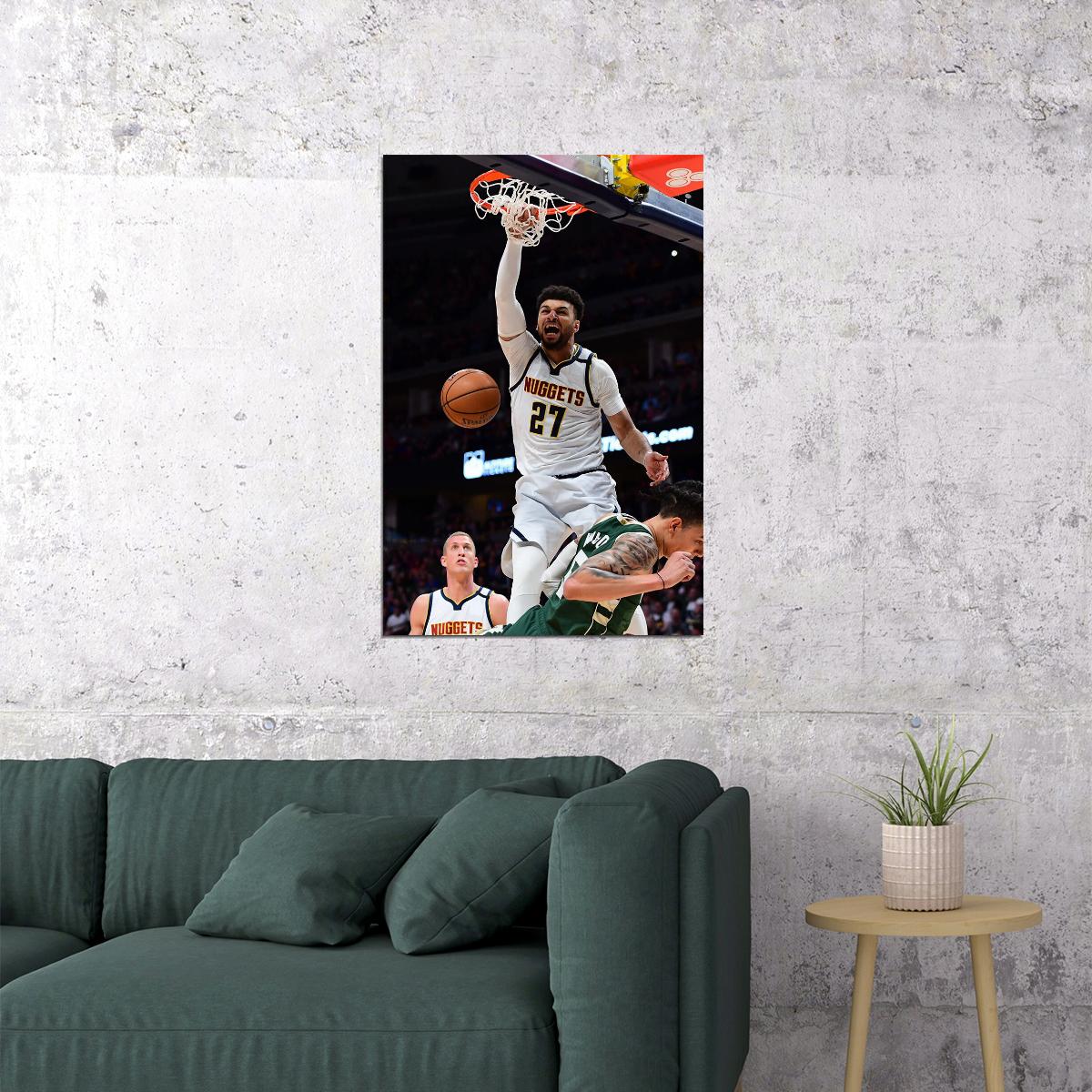 Denver Nuggets Team Jamal Murray 27 Basketball Player Poster Wall Art Print Home Wall Decor - xonomax
