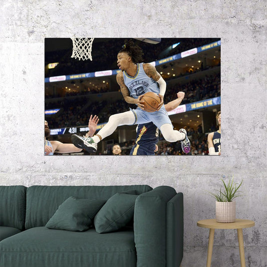 Athlete Ja Morant 12 Memphis Grizzlies Basketball Team Poster Wall Art Print Home Wall Decor - xonomax