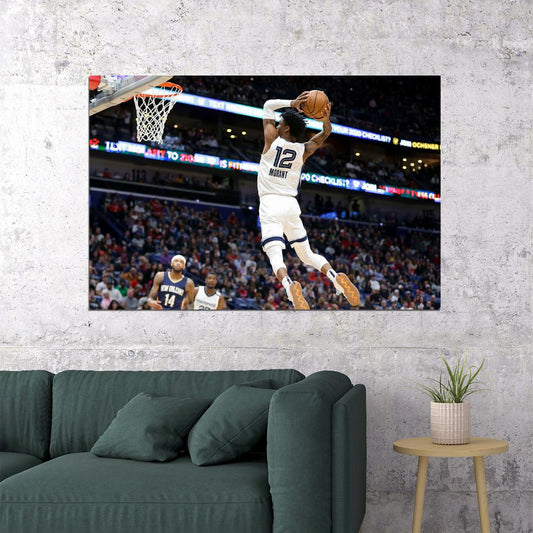 Ja Morant Basketball Memphis Grizzlies Basketball Team Poster Wall Art Print Home Wall Decor - xonomax