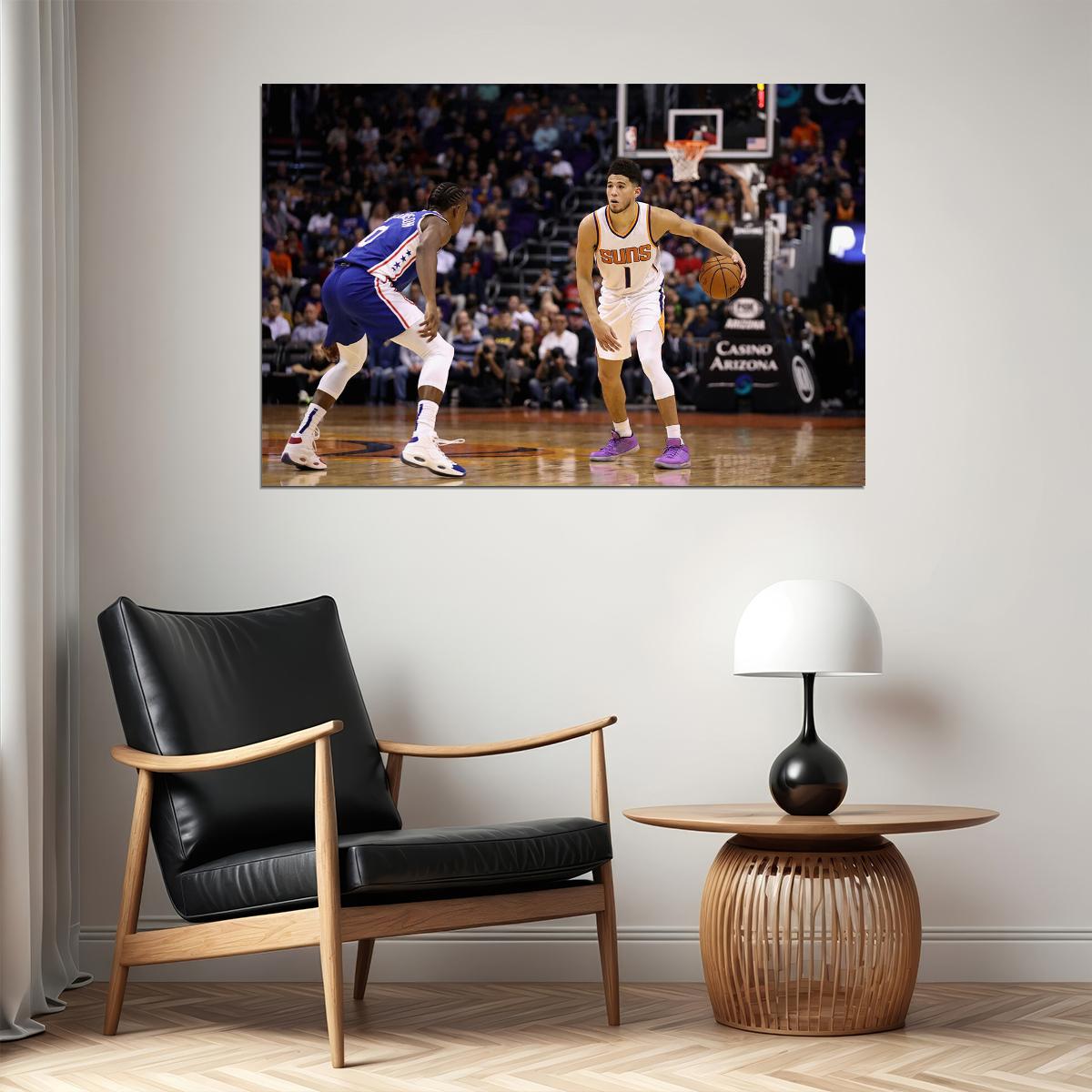 Devin Booker American Athlete Phoenix Suns Basketball Team Poster Wall Art Print Home Wall Decor
