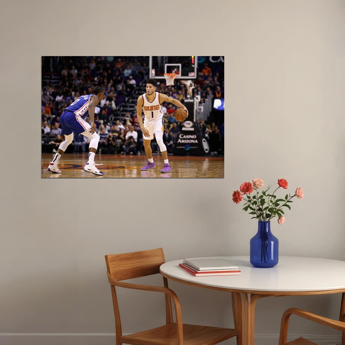 Devin Booker American Athlete Phoenix Suns Basketball Team Poster Wall Art Print Home Wall Decor
