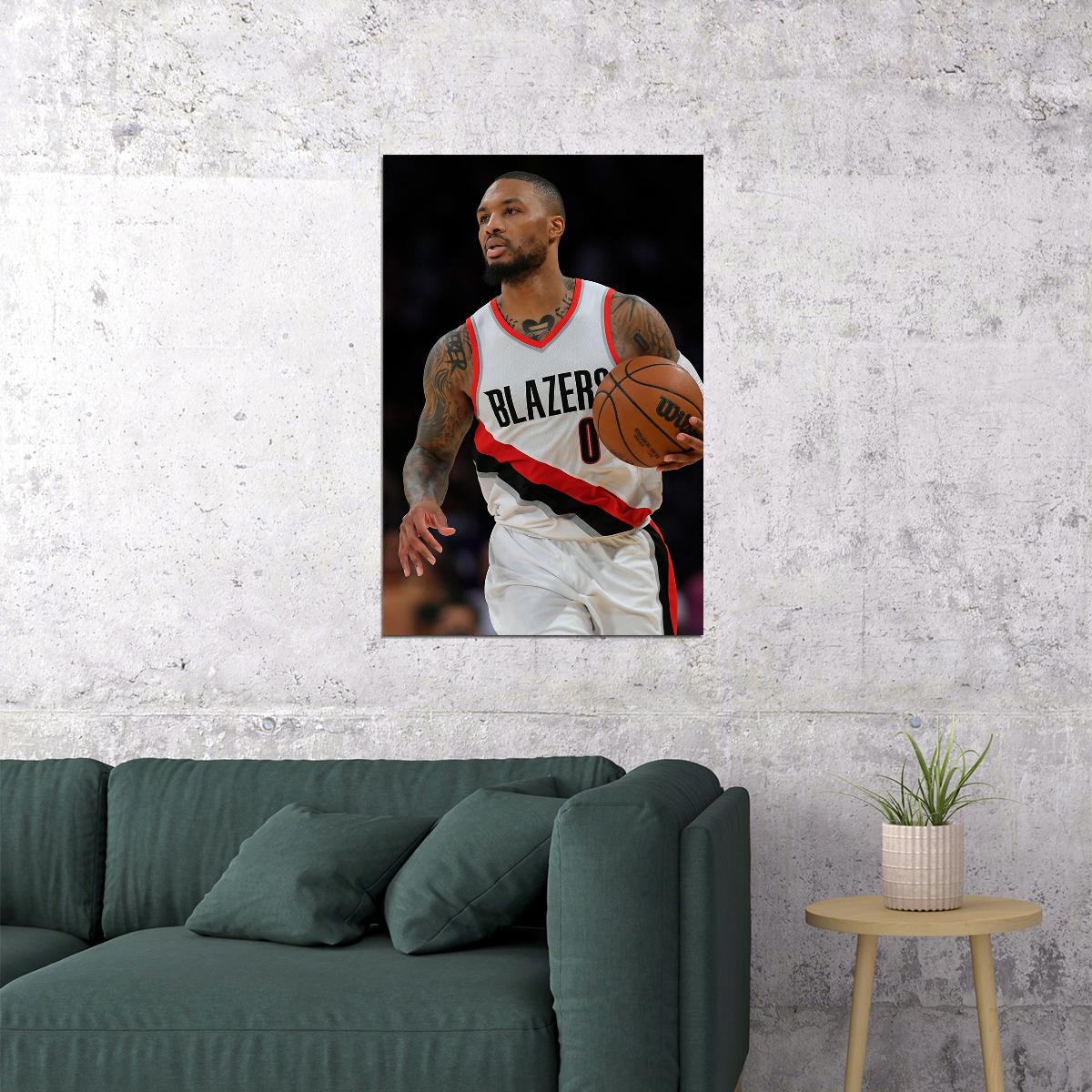 Damian Lillard Athlete Portland Trail Blazers Team Match Poster Wall Art Print Home Wall Decor