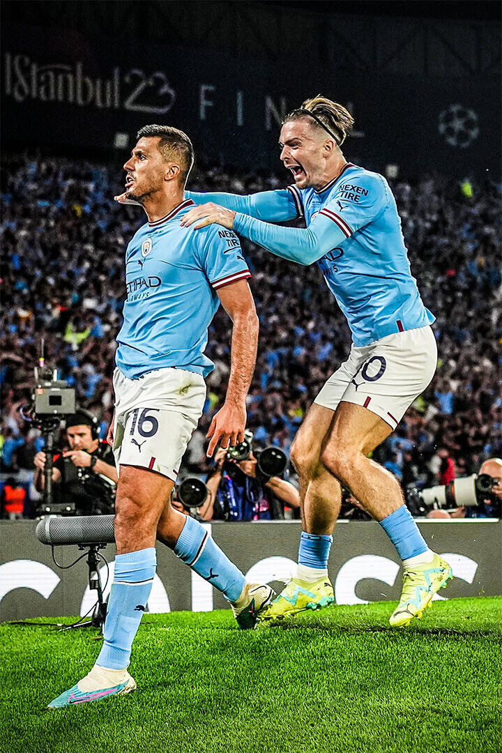 Rodri Manchester Champions League Footballer Winners Poster Wall Art Print Home Wall Decor