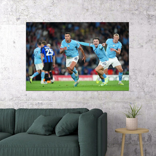 Football Players Manchester Team Champions League Poster Wall Art Print Home Wall Decor - xonomax