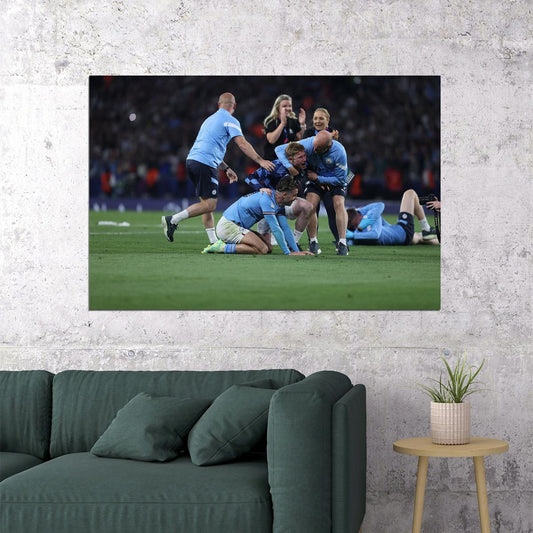 Manchester Football Champions League Kevin De Bruyne Poster Wall Art Print Home Wall Decor - xonomax
