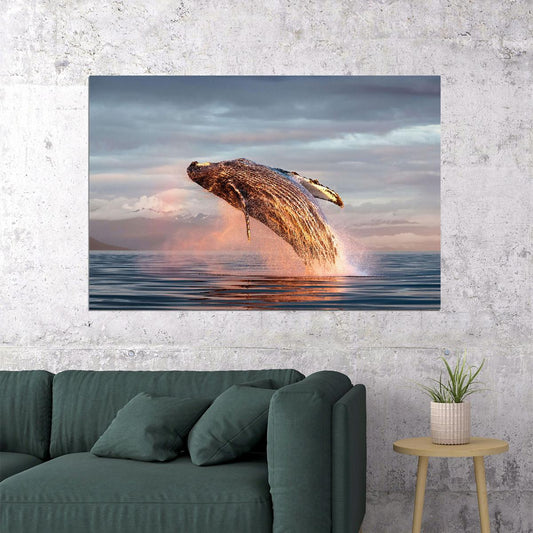 Humpback Whale Ocean Sea Animals Poster Wall Art Print Home Wall Decor - xonomax