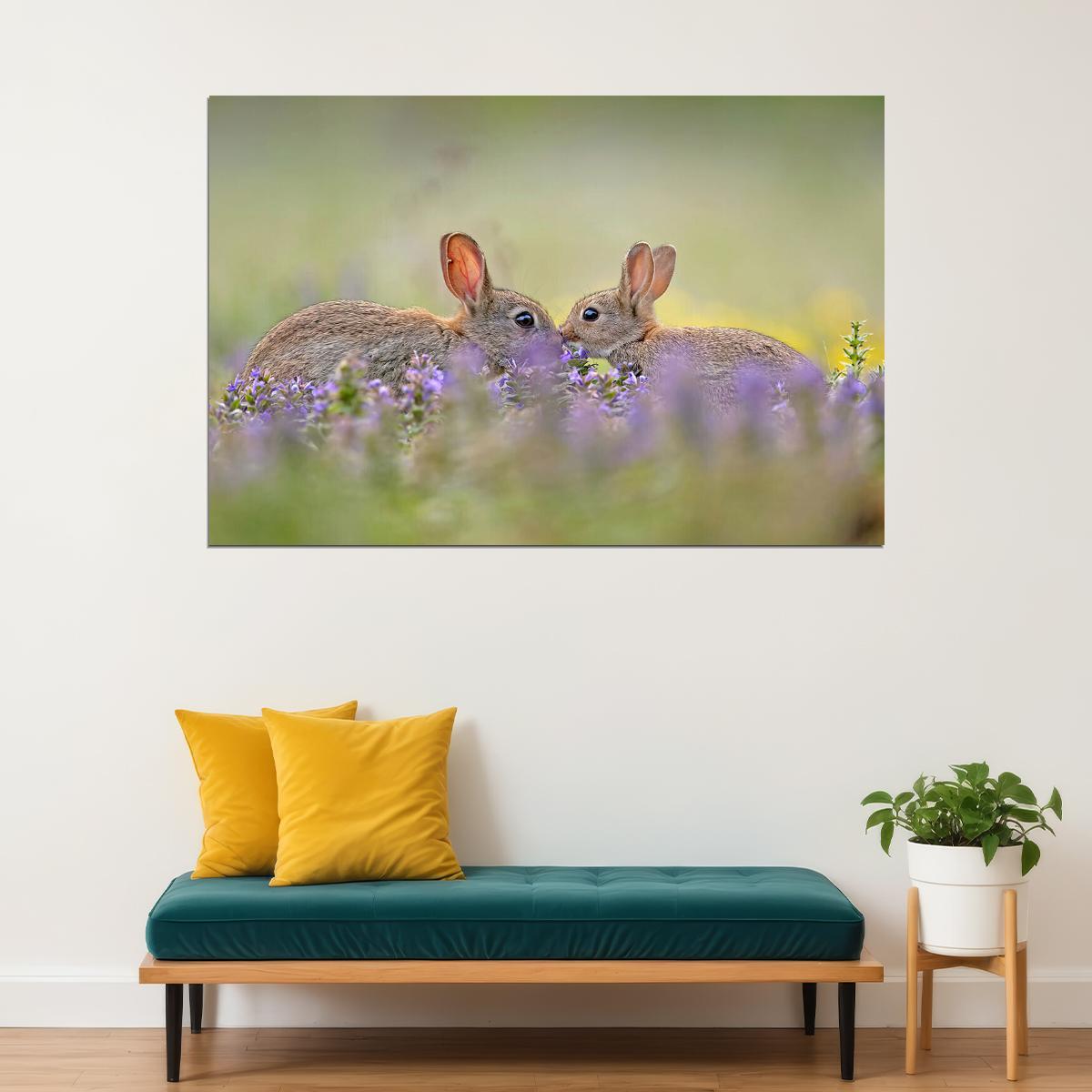 Rabbits Animal Herbivore Animals Nature Life Poster Wall Art Print Home Wall Decor - xonomax