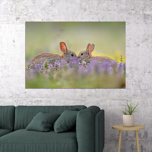 Rabbits Animal Herbivore Animals Nature Life Poster Wall Art Print Home Wall Decor - xonomax