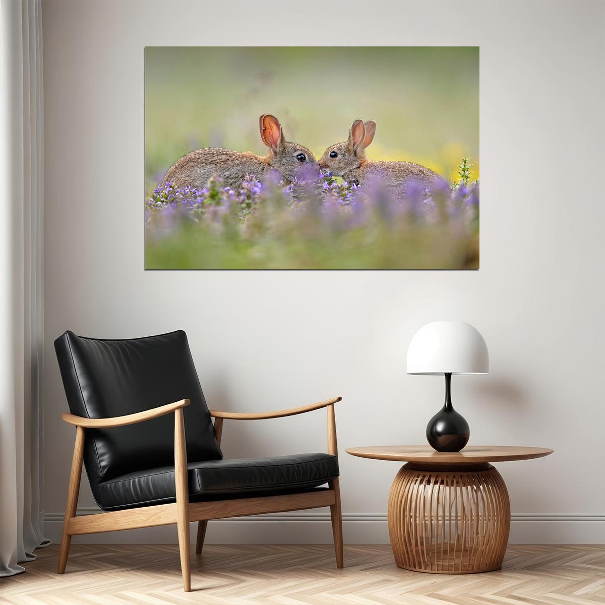 Rabbits Animal Herbivore Animals Nature Life Poster Wall Art Print Home Wall Decor - xonomax