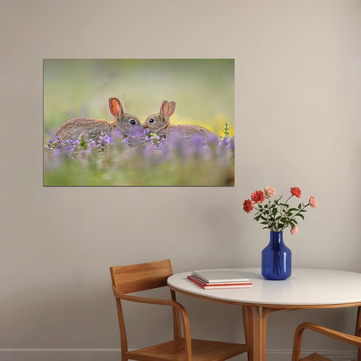 Rabbits Animal Herbivore Animals Nature Life Poster Wall Art Print Home Wall Decor - xonomax