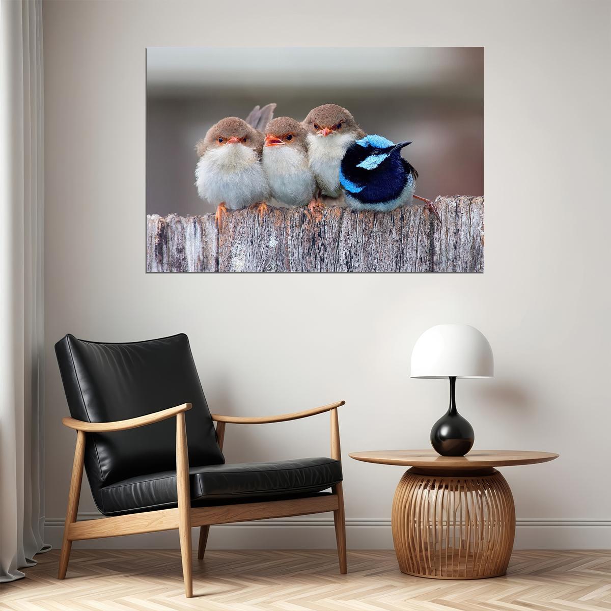 Cute Cuddling Birds Nature Life Poster Wall Art Print Home Wall Decor - xonomax