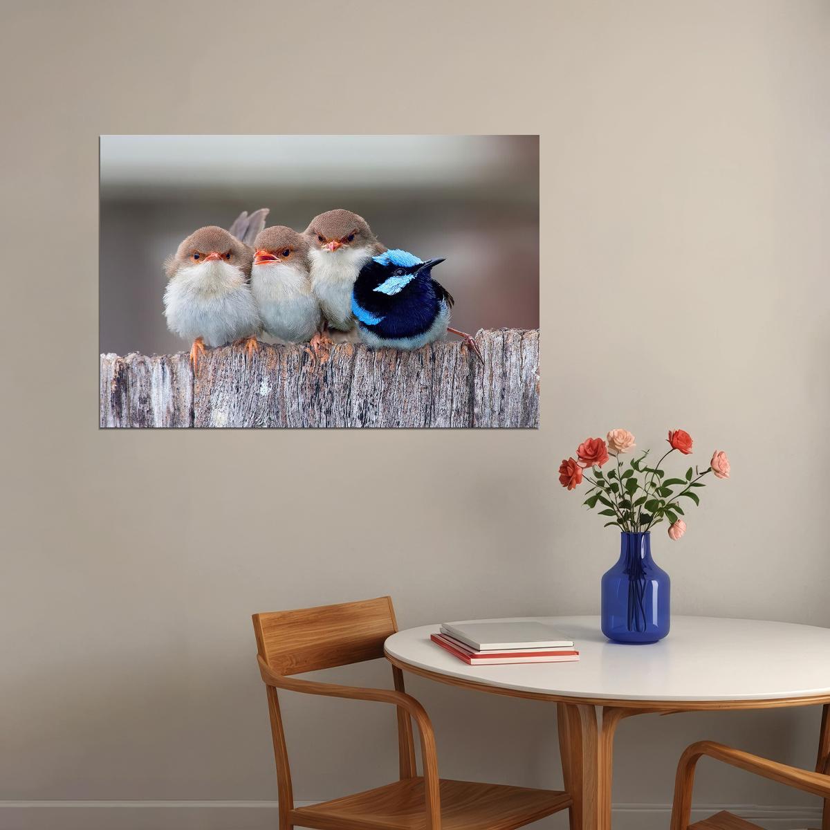 Cute Cuddling Birds Nature Life Poster Wall Art Print Home Wall Decor - xonomax